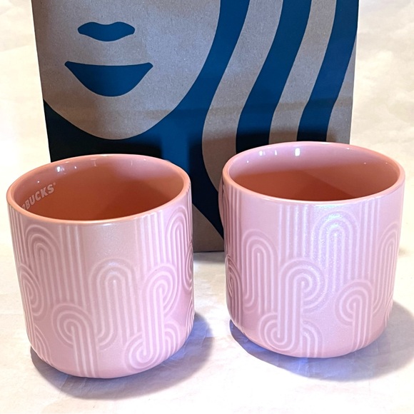 Starbucks Pastel Pink Ceramic Curved Mug Set 14oz - Picture 5 of 10
